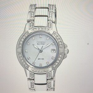 Citizen Normandie Evo-Drive Watch Swarovski Crystal Bezel Bracelet MOP Dial